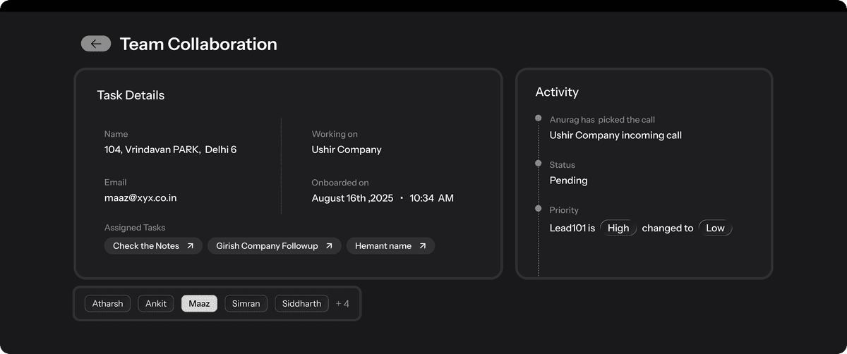 Team collaboration and assignments