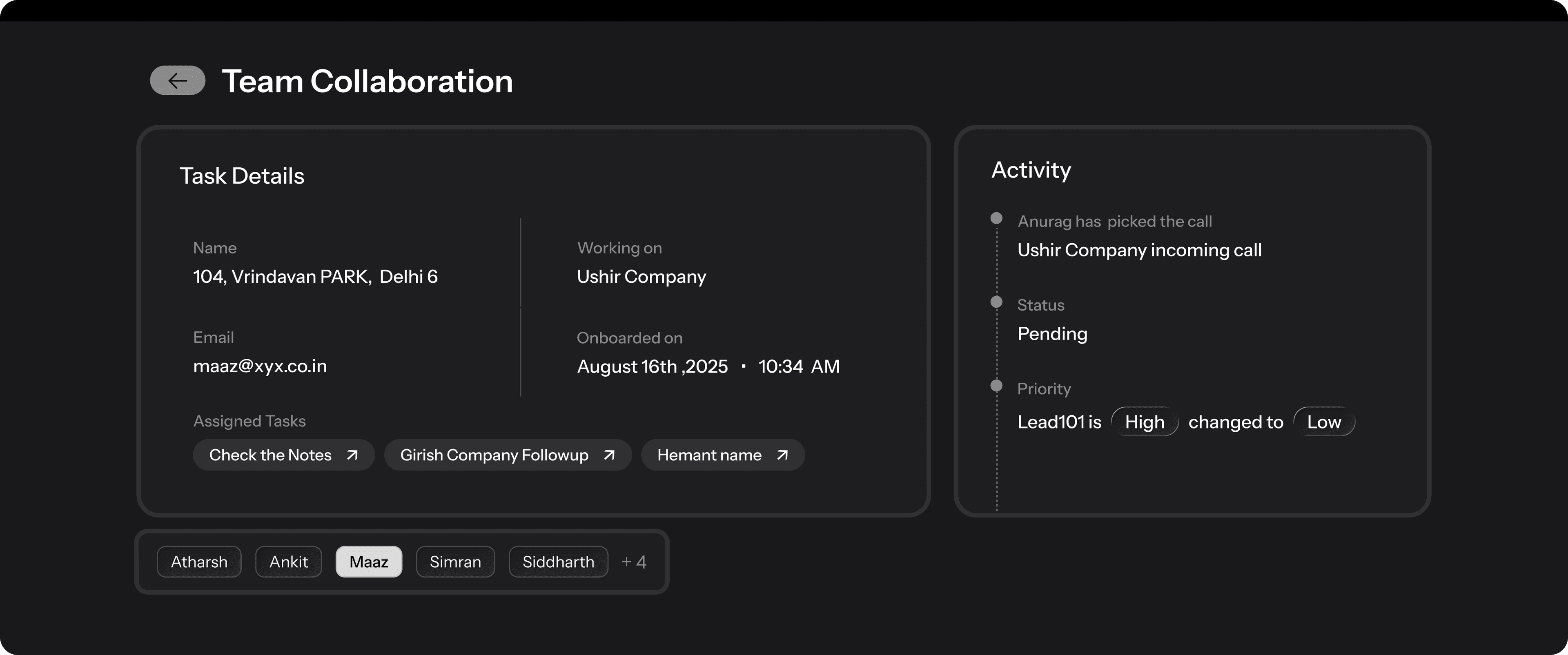 Team Collaboration Demo